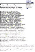 Cover page: First pass effect as an independent predictor of functional outcomes in medium vessel occlusions: An analysis of an international multicenter study.