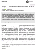 Cover page: The role of PFC networks in cognitive control and executive function