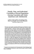 Cover page: Family, Peer, and Individual Correlates of Sexual Experience Among Caucasian and Asian American Late Adolescents