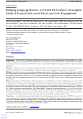 Cover page: Bridging Language Barriers in COVID-19 Research: Descriptive Study of AccesoCovid.coms Reach and User Engagement.