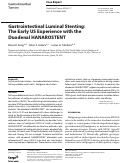 Cover page: Gastrointestinal Luminal Stenting: The Early US Experience with the Duodenal HANAROSTENT.