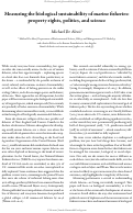 Cover page of Measuring the biological sustainability of marine fisheries: property rights, politics, and science