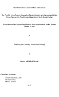 Cover page: The Proof is in the Poetry : : Generating Student Voice in a Collaborative Writing Group Approach to Teaching and Learning in Ninth Grade English