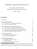 Cover page: Multifluid algorithm specification