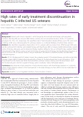 Cover page: High rates of early treatment discontinuation in hepatitis C-infected US veterans