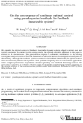 Cover page: On the convergence of nonlinear optimal control using pseudospectral methods for feedback linearizable systems