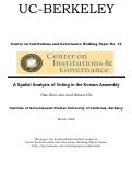 Cover page: A Spatial Analysis of Voting in the Korean National Assembly