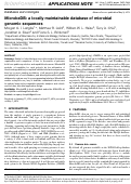 Cover page: MicrobeDB: a locally maintainable database of microbial genomic sequences