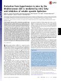 Cover page: Protection from hypertension in mice by the Mediterranean diet is mediated by nitro fatty acid inhibition of soluble epoxide hydrolase