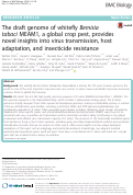 Cover page: The draft genome of whitefly Bemisia tabaci MEAM1, a global crop pest, provides novel insights into virus transmission, host adaptation, and insecticide resistance