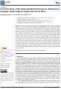 Cover page: Overactivation of the Endocannabinoid System in Adolescence Disrupts Adult Adipose Organ Function in Mice