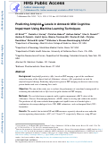 Cover page: Predicting Amyloid-β Levels in Amnestic Mild Cognitive Impairment Using Machine Learning Techniques.