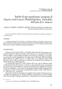 Cover page: Studio di una popolazione scissipara di <i>Dugesia sicula</i> Lepori (Platyhelminthes, Tricladia) dell'isola di S. Antioco