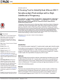 Cover page: A Scoring Tool to Identify East African HIV-1 Serodiscordant Partnerships with a High Likelihood of Pregnancy