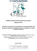 Cover page: The effect of common soil amendments on the germination and growth of native plants frequently used in restoration in coastal southern California