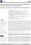 Cover page: Observable Symptoms of Anxiety in Individuals with Fragile X Syndrome: Parent and Caregiver Perspectives