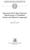 Cover page: Resonant soft X-ray emission spectroscopy of vanadium oxides and related compounds