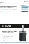Cover page of Machine learning-based characterization of surface defects in REBCO tapes