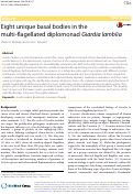 Cover page: Eight unique basal bodies in the multi-flagellated diplomonad Giardia lamblia