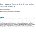 Cover page of Body Size and Taxonomic Influence on BeeWing-Vein Density