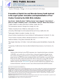 Cover page: Prevention of Opioid Use and Disorder Among Youth Involved in the Legal System: Innovation and Implementation of Four Studies Funded by the NIDA HEAL Initiative.