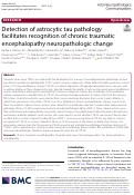 Cover page: Detection of astrocytic tau pathology facilitates recognition of chronic traumatic encephalopathy neuropathologic change