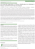 Cover page: Non-Amyloid Approaches to Disease Modification for Alzheimer’s Disease: An EU/US CTAD Task Force Report