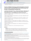 Cover page: The use of mobile technology and peer navigation to promote adolescent and young adult (AYA) cancer survivorship care: results of a randomized controlled trial