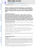 Cover page: Efficacy and safety of oral immunotherapy in children aged 1–3 years with peanut allergy (the Immune Tolerance Network IMPACT trial): a randomised placebo-controlled study