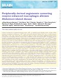 Cover page: Peripherally derived angiotensin converting enzyme-enhanced macrophages alleviate Alzheimer-related disease.