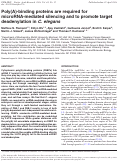 Cover page: Poly(A)-binding proteins are required for microRNA-mediated silencing and to promote target deadenylation in C. elegans.