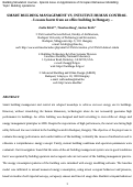 Cover page: Smart building management vs. intuitive human control—Lessons learnt from an office building in Hungary