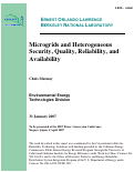 Cover page: Microgrids and Heterogeneous Security, Quality, Reliability, and Availability