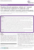 Cover page: Studying forced expiratory volume at 1 second over menstrual segments in asthmatic and non-asthmatic women: assessing protocol feasibility