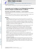 Cover page: Community Level Correlates of Low Birthweight Among African American, Hispanic and White Women in California