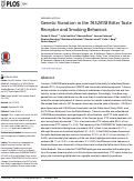 Cover page: Genetic Variation in the TAS2R38 Bitter Taste Receptor and Smoking Behaviors
