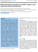 Cover page: Bullous dermatoses secondary to anti-PD-L1 agents: a case report and review of the literature