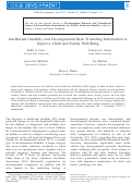 Cover page: Intellectual Disability and Developmental Risk: Promoting Intervention to Improve Child and Family Well‐Being