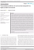 Cover page: Transcriptome predictors of coral survival and growth in a highly variable environment