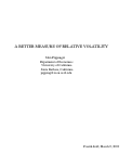 Cover page: A Better Measure of Relative Volatility
