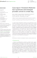 Cover page: Case report: Persistent Müllerian duct syndrome and enlarged prostatic utricle in a male dog