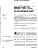 Cover page: Does dual-energy CT of lower-extremity tendons incur penalties in patient radiation exposure or reduced multiplanar reconstruction image quality?