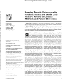 Cover page: Imaging Genetic Heterogeneity in Glioblastoma and Other Glial Tumors: Review of Current Methods and Future Directions.