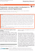 Cover page: Autonomic nervous system involvement in pulmonary arterial hypertension