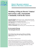 Cover page: Modeling of Plug-in Electric Vehicles Interactions with a Sustainable Community Grid in the Azores