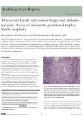 Cover page: 40-year-old female with menorrhagia and abdominal pain: A case of metastatic gestational trophoblastic neoplasia.