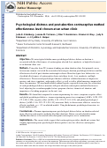 Cover page: Psychological distress and post-abortion contraceptive method effectiveness level chosen at an urban clinic