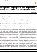 Cover page: Integrative, segregative, and degenerate harmonics of the structural connectome