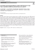 Cover page: Sexual risk among pregnant women at risk of HIV infection in Cape Town, South Africa: What does alcohol have to do with it?