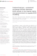 Cover page: Sodium/(calcium + potassium) exchanger NCKX4 optimizes KLK4 activity in the enamel matrix microenvironment to regulate ECM modeling.